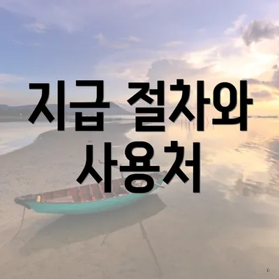 지급 절차와 사용처