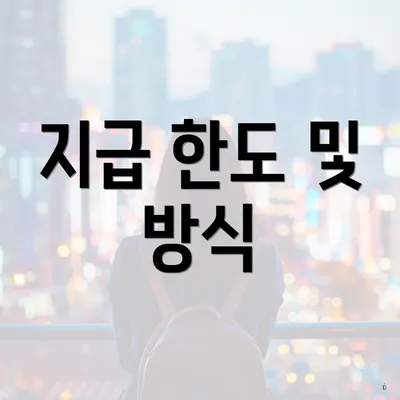 지급 한도 및 방식