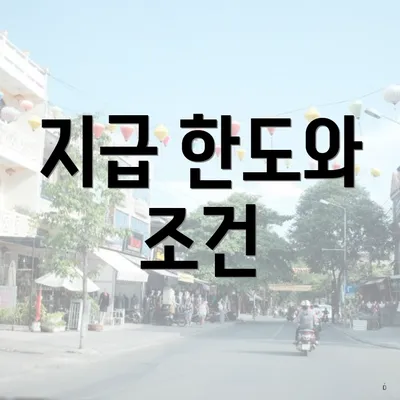 지급 한도와 조건