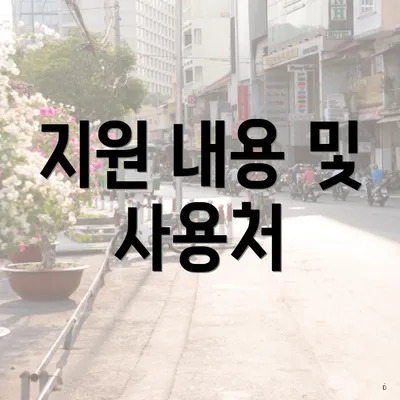 지원 내용 및 사용처