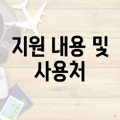 지원 내용 및 사용처