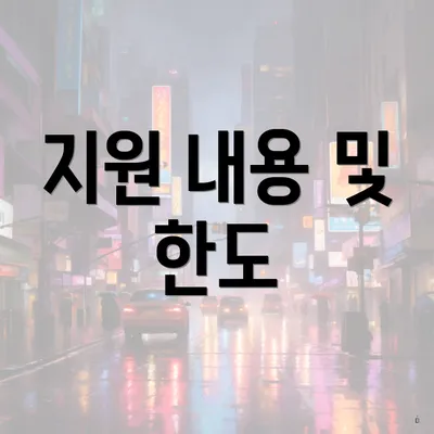 지원 내용 및 한도