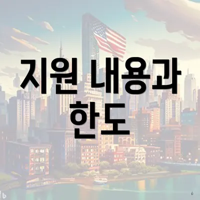 지원 내용과 한도