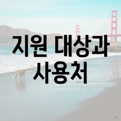 지원 대상과 사용처