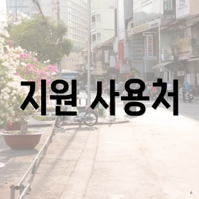 지원 사용처