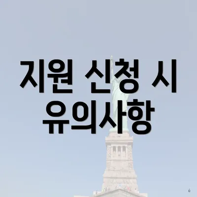 지원 신청 시 유의사항