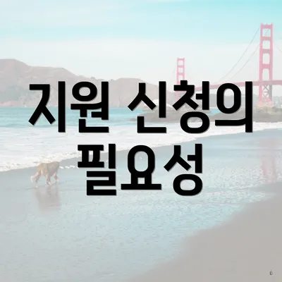 지원 신청의 필요성