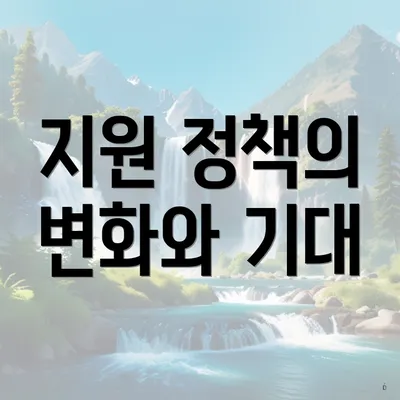 지원 정책의 변화와 기대