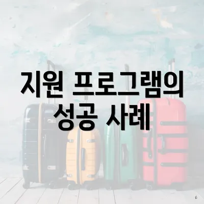 지원 프로그램의 성공 사례