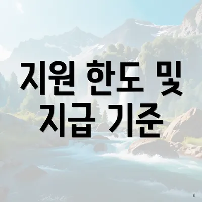 지원 한도 및 지급 기준