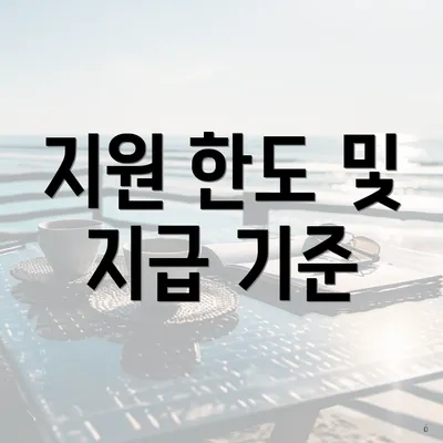 지원 한도 및 지급 기준