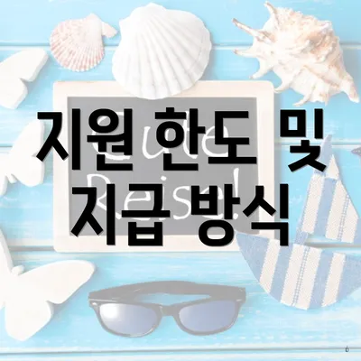 지원 한도 및 지급 방식