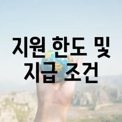 지원 한도 및 지급 조건