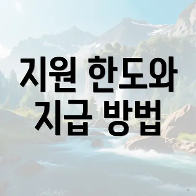 지원 한도와 지급 방법