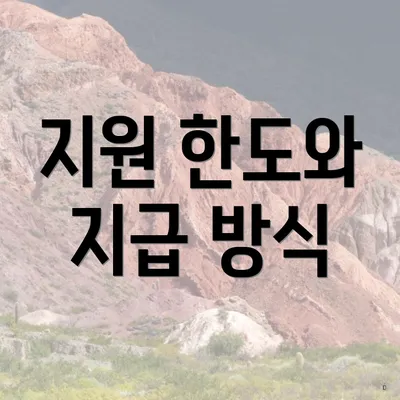 지원 한도와 지급 방식