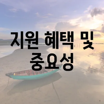 지원 혜택 및 중요성