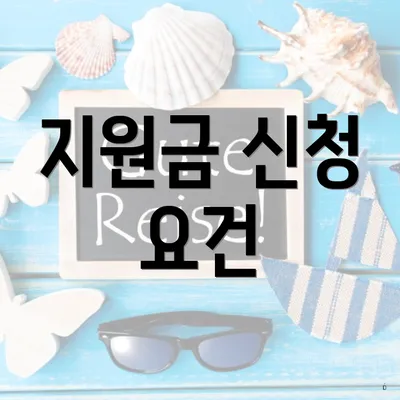 지원금 신청 요건