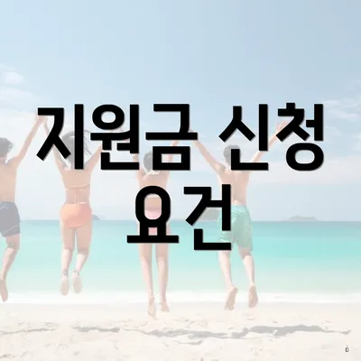 지원금 신청 요건