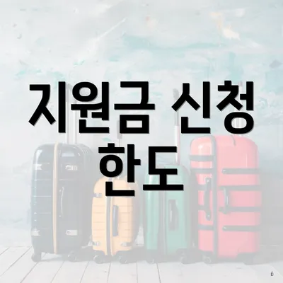 지원금 신청 한도