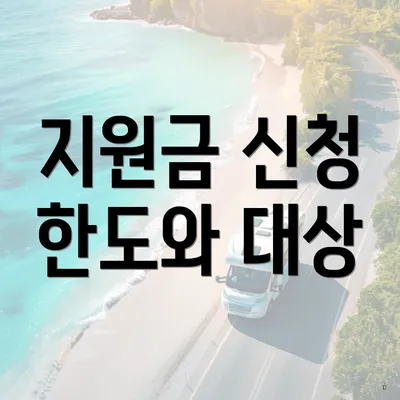 지원금 신청 한도와 대상