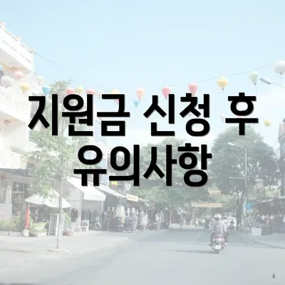 지원금 신청 후 유의사항