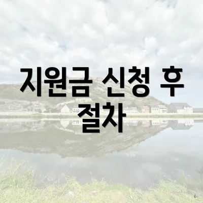 지원금 신청 후 절차