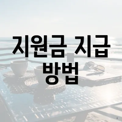 지원금 지급 방법