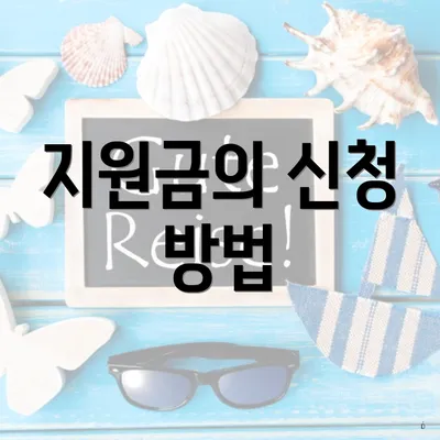 지원금의 신청 방법