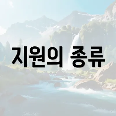 지원의 종류