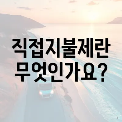 직접지불제란 무엇인가요?