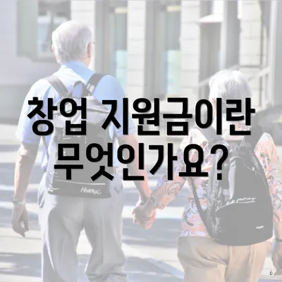 창업 지원금이란 무엇인가요?