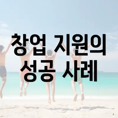 창업 지원의 성공 사례