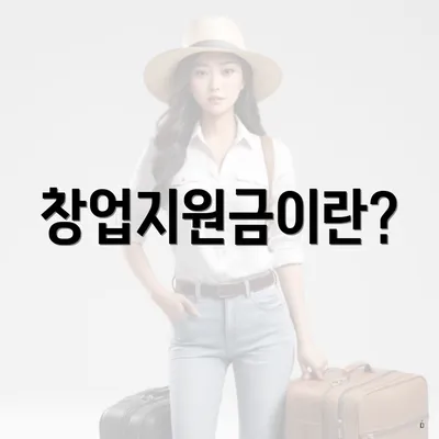 창업지원금이란?