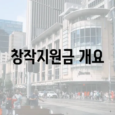 창작지원금 개요