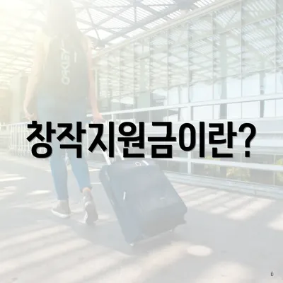 창작지원금이란?