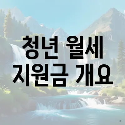청년 월세 지원금 개요