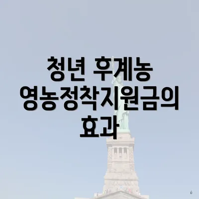 청년 후계농 영농정착지원금의 효과