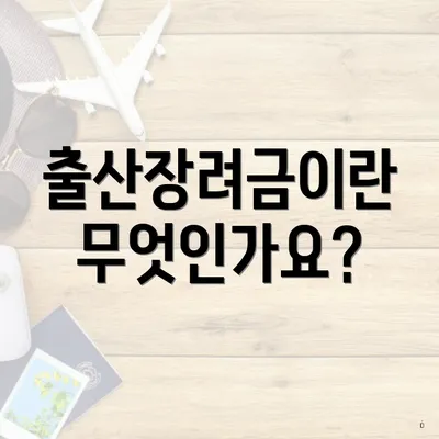 출산장려금이란 무엇인가요?