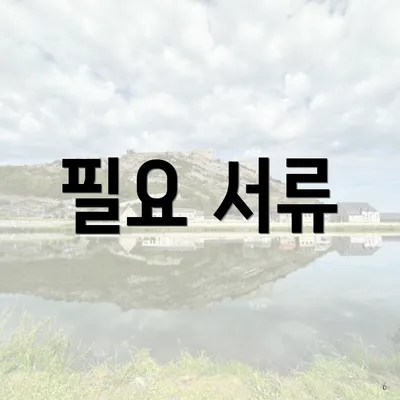필요 서류