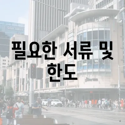 필요한 서류 및 한도