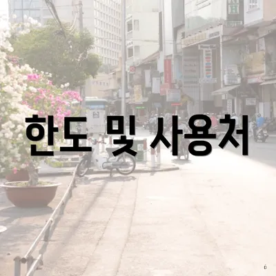 한도 및 사용처