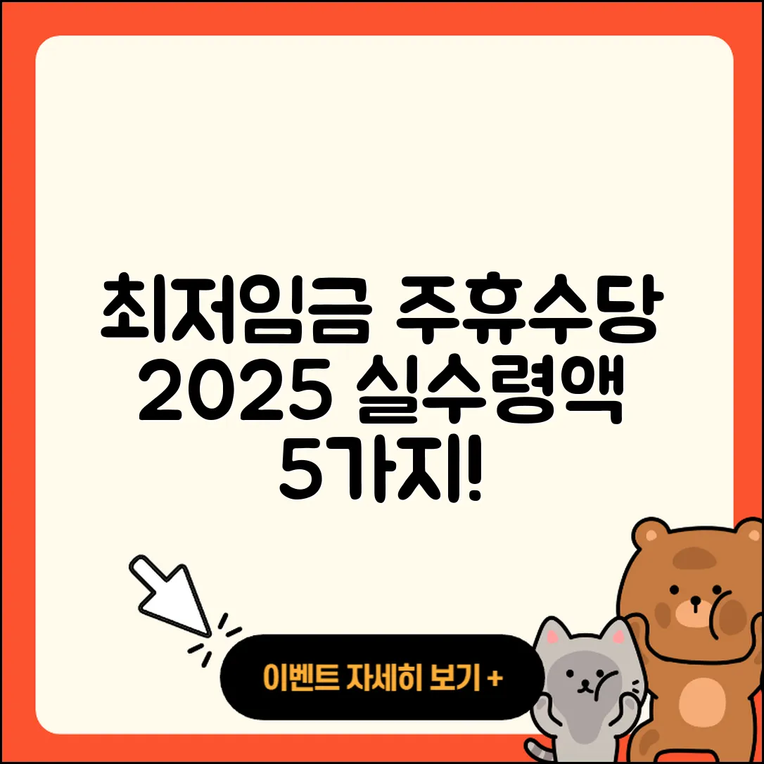 최저임금과 주휴수당 2025년 실수령액 5가지