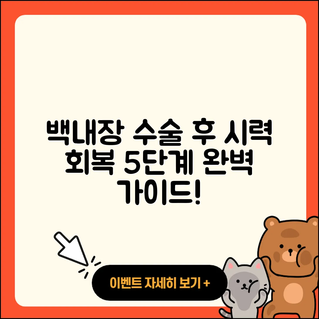 백내장 수술 후 시력 회복 기간 5단계 완벽 가이드